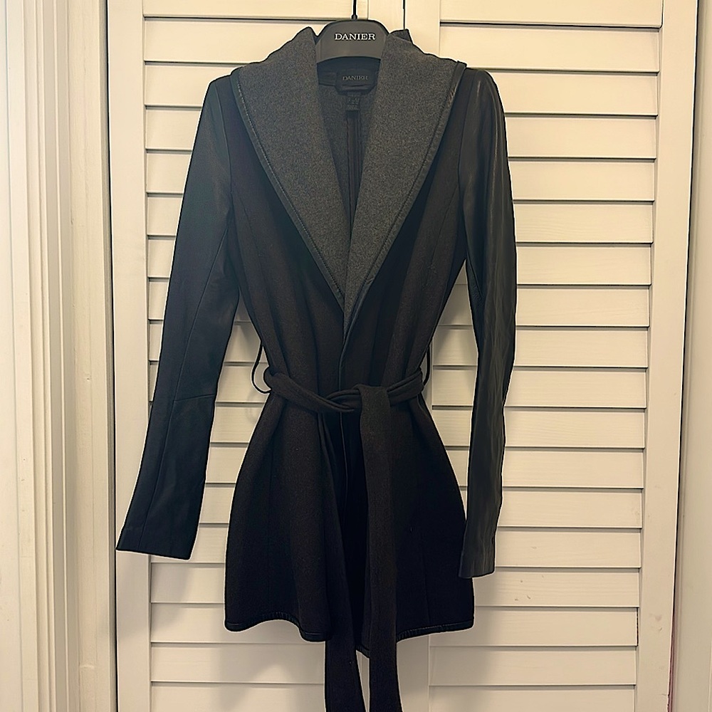 Danier leather wrap coat